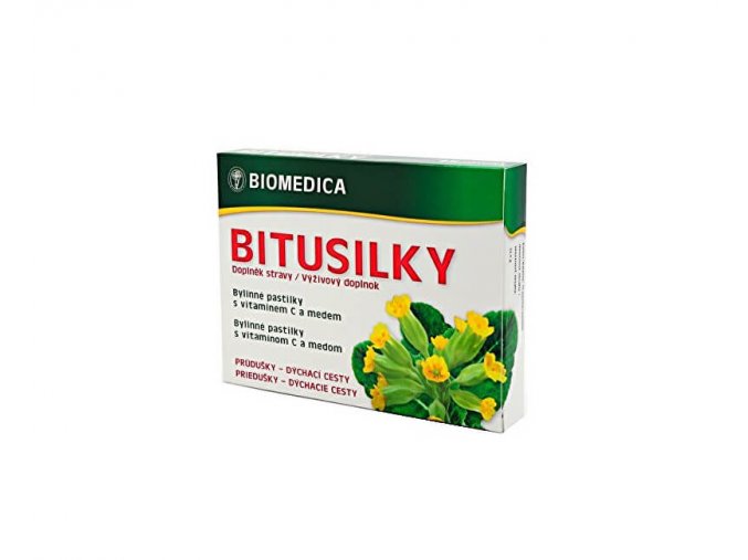 Biomedica Bitusilky bylinné pastilky s medem a vitaminem C 15 ks