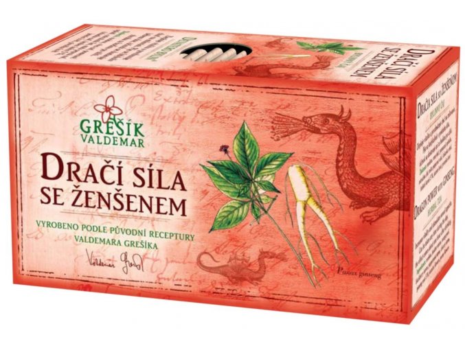 Grešík Dračí síla se ženšenem čaj n.s. 20x1.5g Devatero bylin