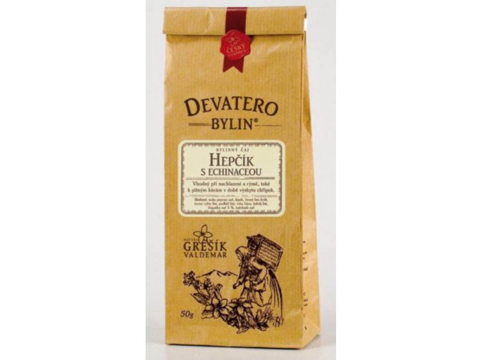 Grešík Hepčík s echinaceou čaj sypaný 50 g Devatero bylin