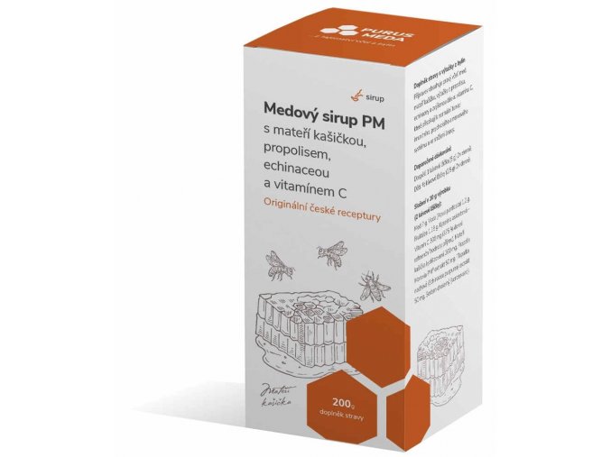 PM Medový sirup s mateří kašičkou, propolisem, echinaceou a vitamínem C 200g