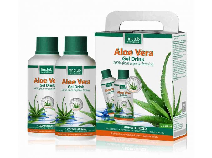 Finclub Aloe Vera gel drink 100% organický 2 x 520 ml