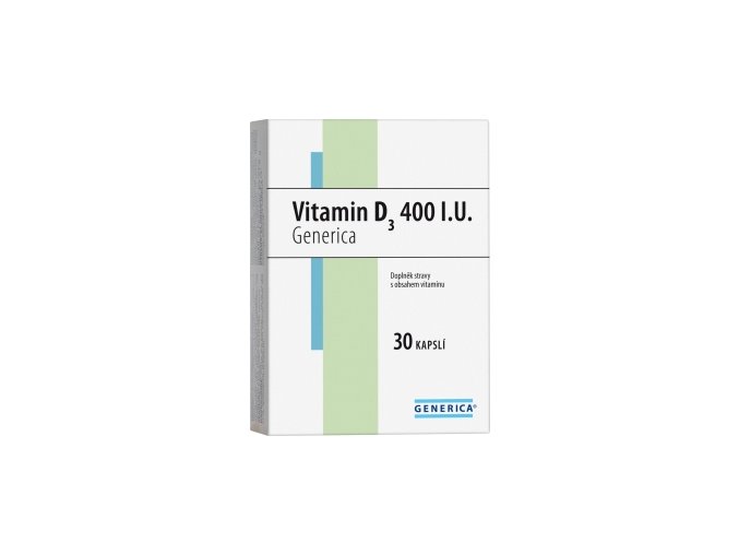 Generica Vitamin D3 400 I.U. 30 kapslí