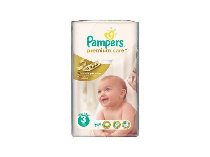 PAMPERS Premium Care 3 midi 4 - 9 kg 60 kusů