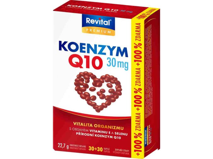 Revital Koenzym Q10 30 mg + vitamin E + selen 30 kapslí + 30 kapslí ZDARMA