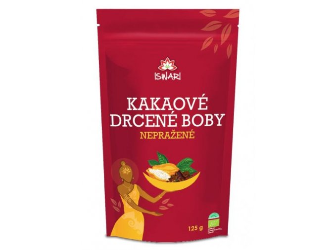 Iswari Bio Kakaové boby drcené nepražené 125 g