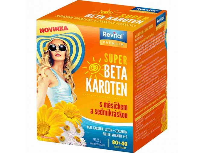 Revital Super beta-karoten s měsíčkem a sedmikráskou 80 tbl. + 40 tbl. ZDARMA