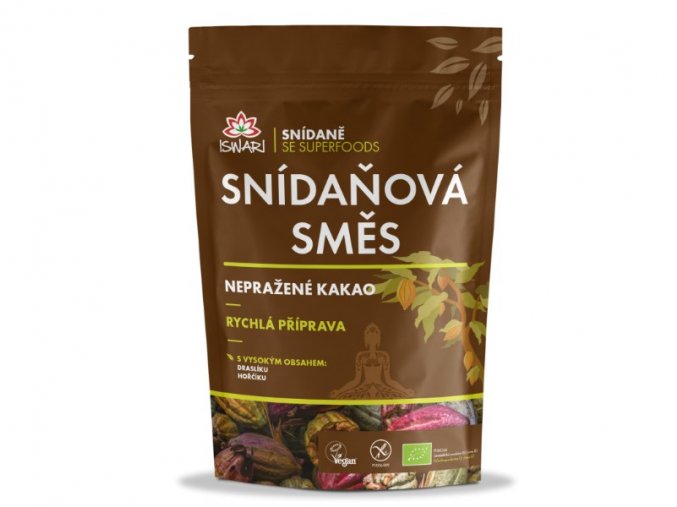 Iswari Bio snídaňová směs - nepražené kakao 360 g