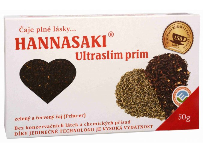 hannasaki ultraslim prim smes zeleneho a cerveneho caje 50 g