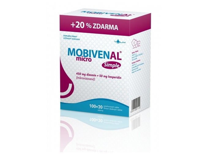 Vulm Mobivenal micro Simple 100 tbl.+ 20 tbl. ZDARMA