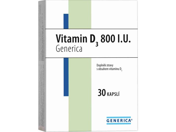 Generica Vitamin D3 800 I.U. 30 kapslí