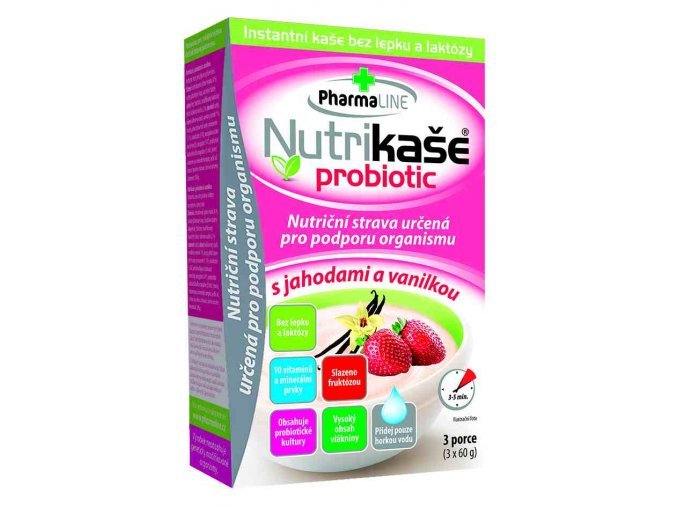 Mogador Nutrikaše probiotic - s jahodami a vanilkou 180 g (3 x 60 g)