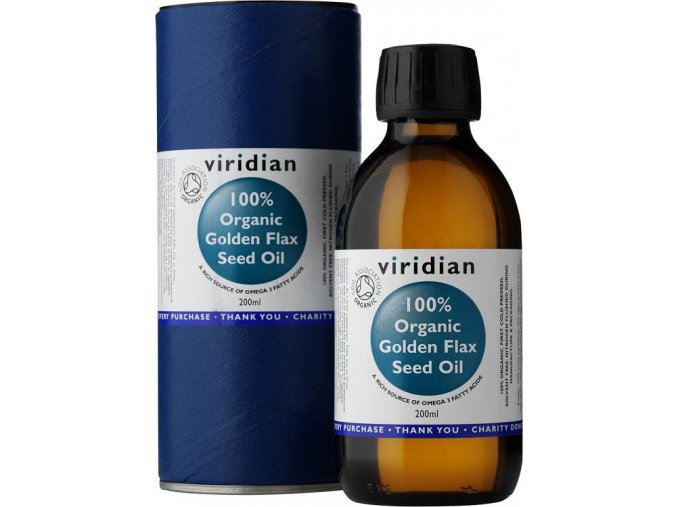 Viridian 100% Organic Golden Flax Seed Oil 200 ml