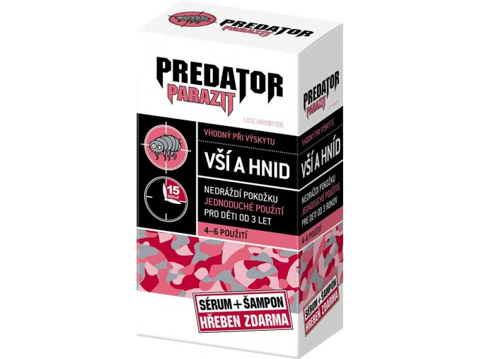 Predator Parazit sérum 100 ml + šampon 100 ml  + hřeben všiváček ZDARMA