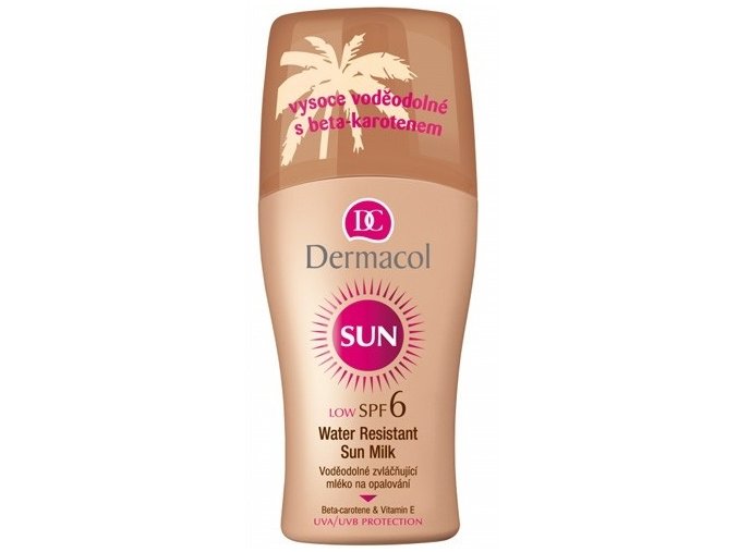 Dermacol Voděodolné zvláčňující mléko na opalování ve spreji SPF 6 Sun 200 ml