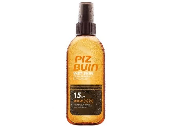 Piz Buin Transparentní sluneční sprej na vlhkou pokožku Wet Skin SPF 15 150 ml