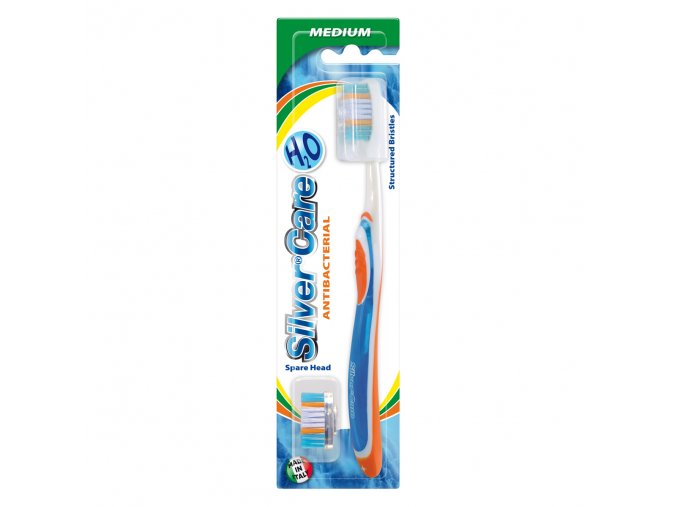 SilverCare H2O zubní kartáček s výměnnou náhradní hlavicí - střední