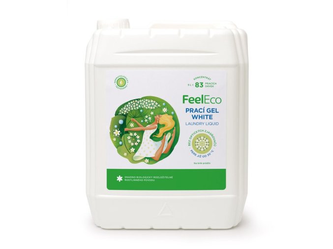 Feel Eco Prací gel White na bílé prádlo 5 L s dávkovací pumpičkou