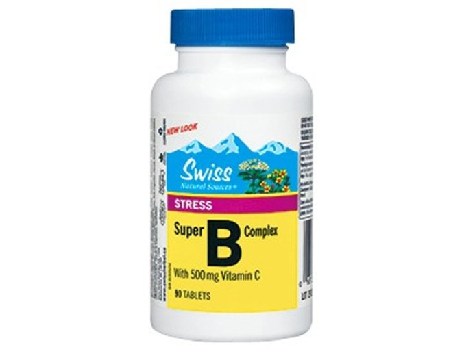 Swiss Super B complex s vitaminem C 500 mg 90 tbl.