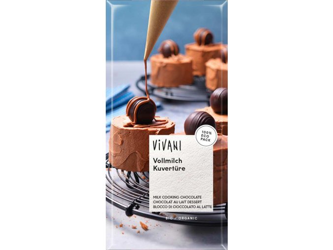 Vivani Bio Čokoláda na vaření mléčná 200g