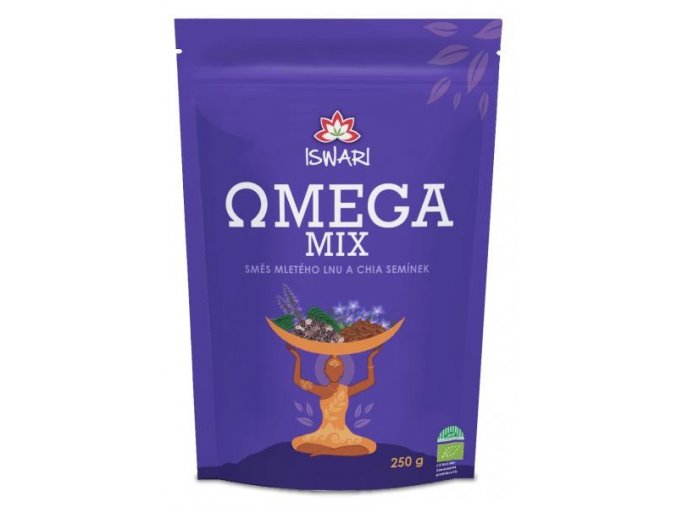 Iswari Bio Omega Mix (směs mletých semínek chia, hnědý len) 250 g