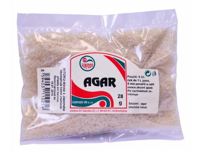 Sunfood Agar - agar přírodní 28 g DMT: 25.05.2024