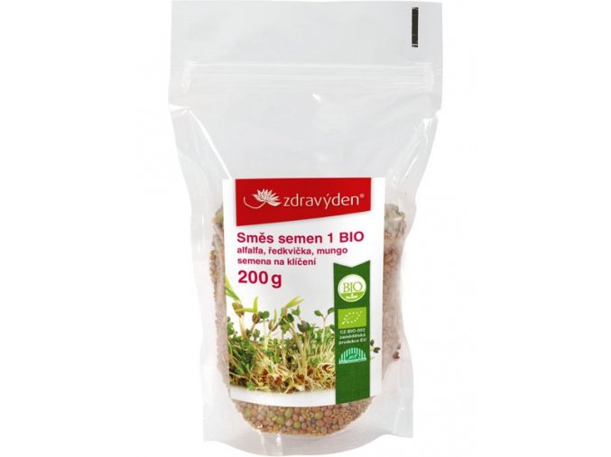ZdravýDen®  BIO Směs semen na klíčení 1 -  alfalfa, ředkvička, mungo 200 g