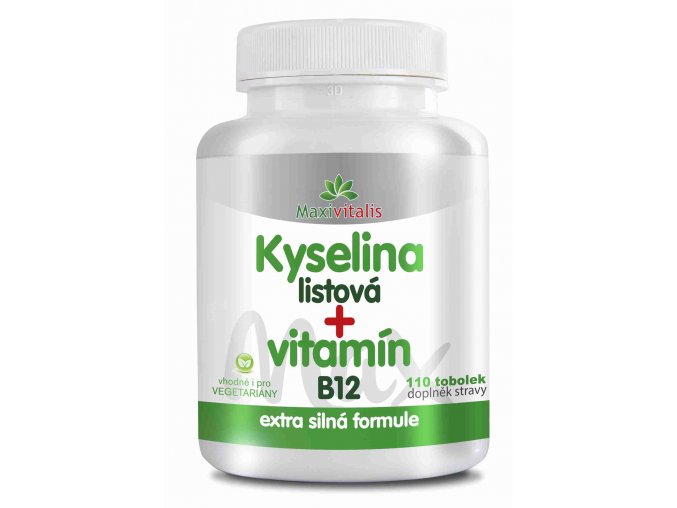Maxivitalis Kyselina listová + vitamín B12 110 tob.