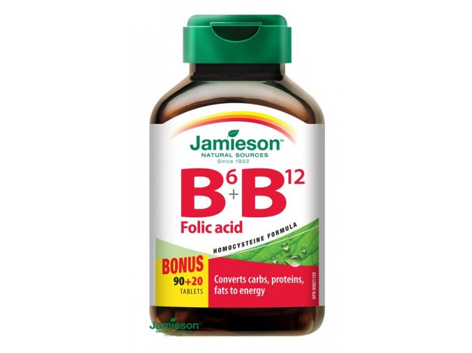 Jamieson Vitamíny B6, B12 a kyselina listová 110 tbl.