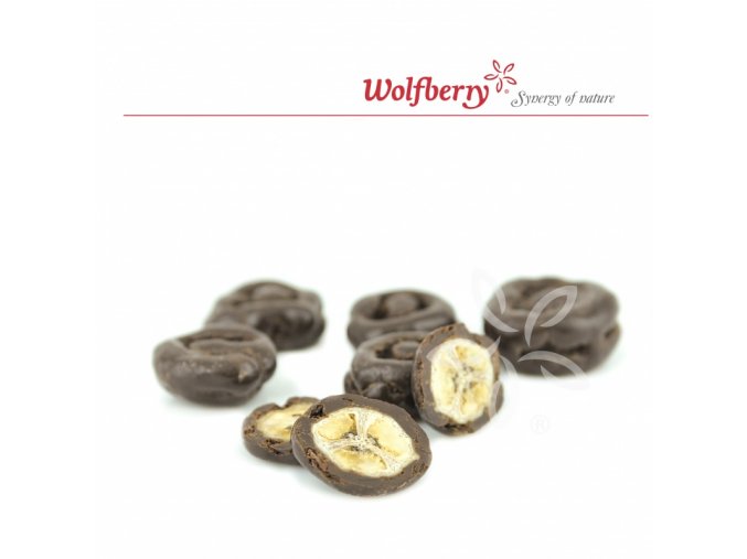 Wolfberry Bio Banány v hořké čokoládě 150 g