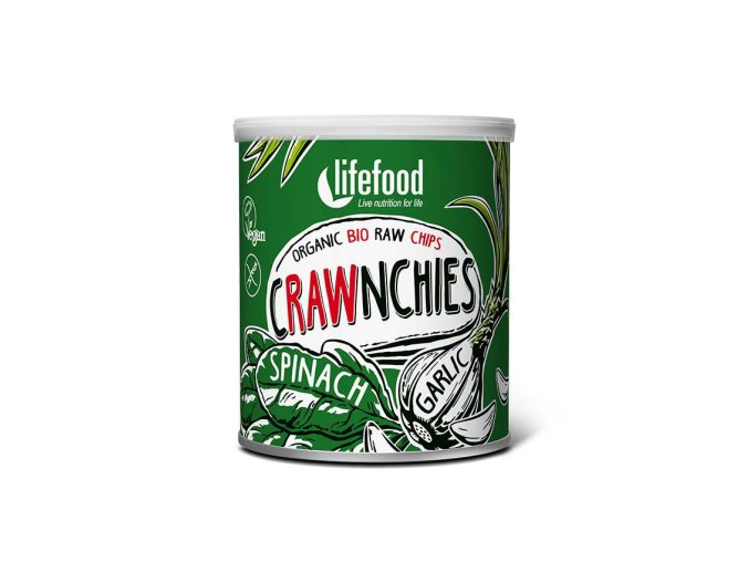 Lifefood BIO Crawnchies špenátové s česnekem 30 g