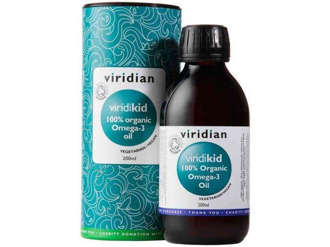 Viridian ViridiKid BIO Omega 3 olej pro děti 200 ml
