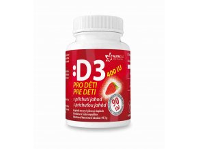 Nutricius Vitamín D3 400IU pro děti jahoda tbl.90