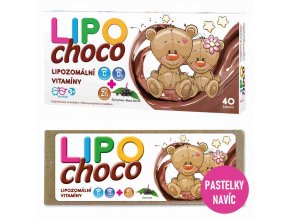 LIPOchoco lipozomální vitamíny C D3 Zn 40 bears + Pastelky ZDARMA