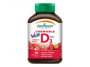 Jamieson Vitamín D3 Kids jahoda 100 cucacích tablet