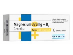 Generica Magnesium 375mg + B6 Generica Forte s Vitaminem C 10 eff.tbl.