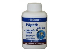 MedPharma Vápník 600 mg + vitamín D liquid 67 tob.