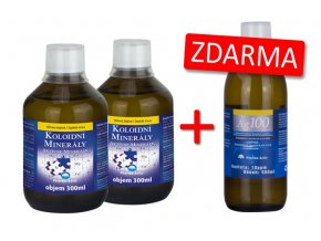 Koloidní minerály 2x 300 ml + Koloidní stříbro Ag100 (10ppm) 500 ml ZDARMA