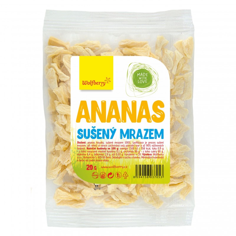 Wolfberry Ananas - kousky sušené mrazem 20 g