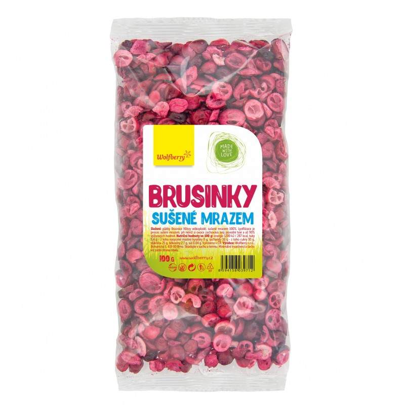 Wolfberry Brusinky - sušené mrazem Balení: 100 g