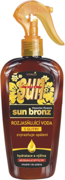 Vivaco Sun Vital Rozjasňující voda se zlatými glitry 300 ml