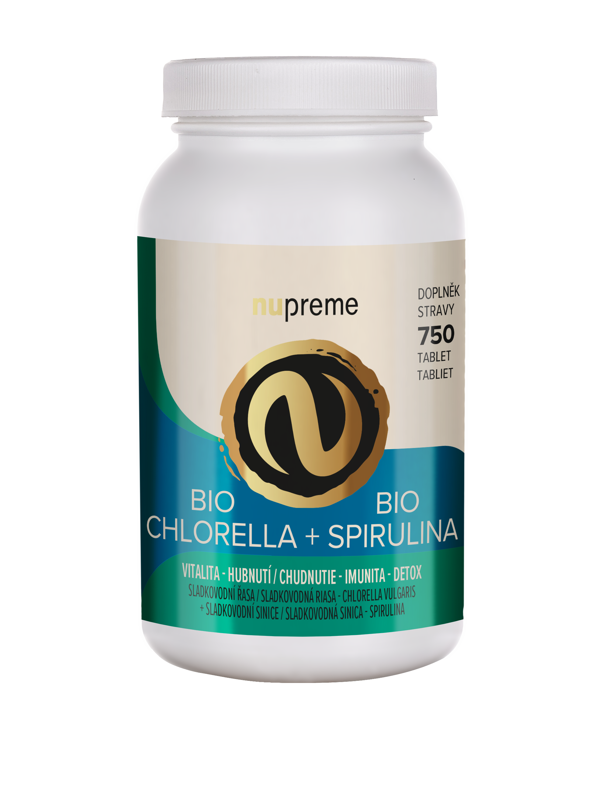 Nupreme BIO Chlorella + Spirulina Balení: 750 tbl.