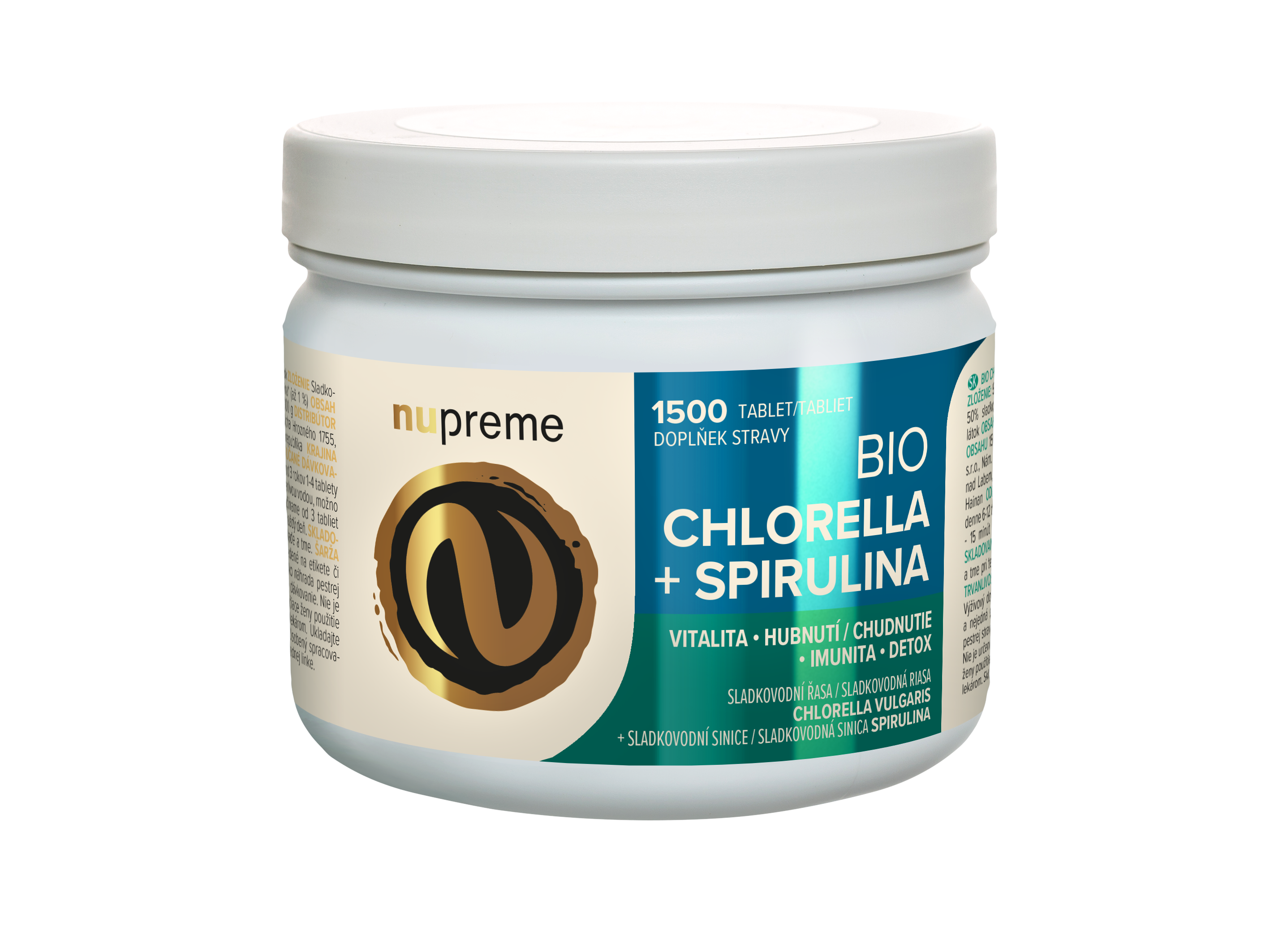 Nupreme Bio Chlorella + Spirulina Balení: 1500 tbl.
