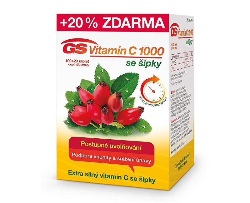 GreenSwan GS Vitamin C 1000 + šípky 100 tbl. + 20 tbl. ZDARMA