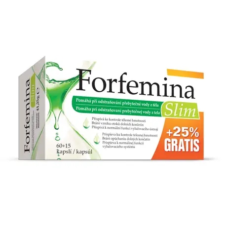 Naturprodukt Forfemina Slim na odvodnění těla a při hubnutí 75 kapslí