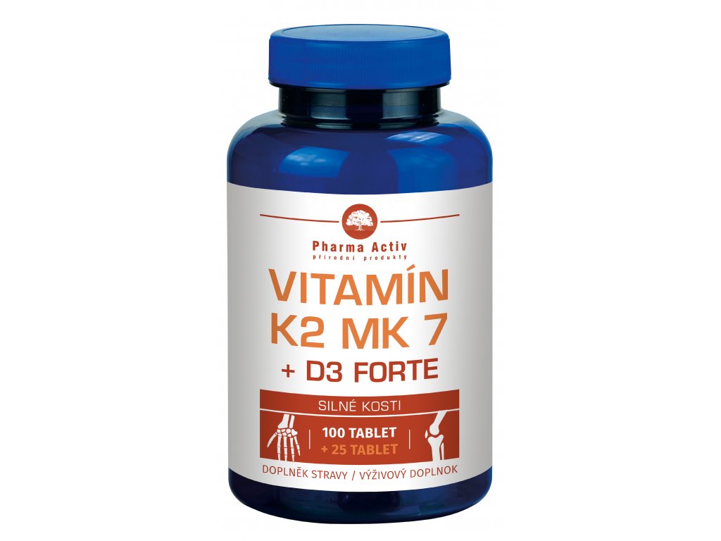 Pharma Activ Vitamín K2 MK7 + D3 FORTE 125 tbl.