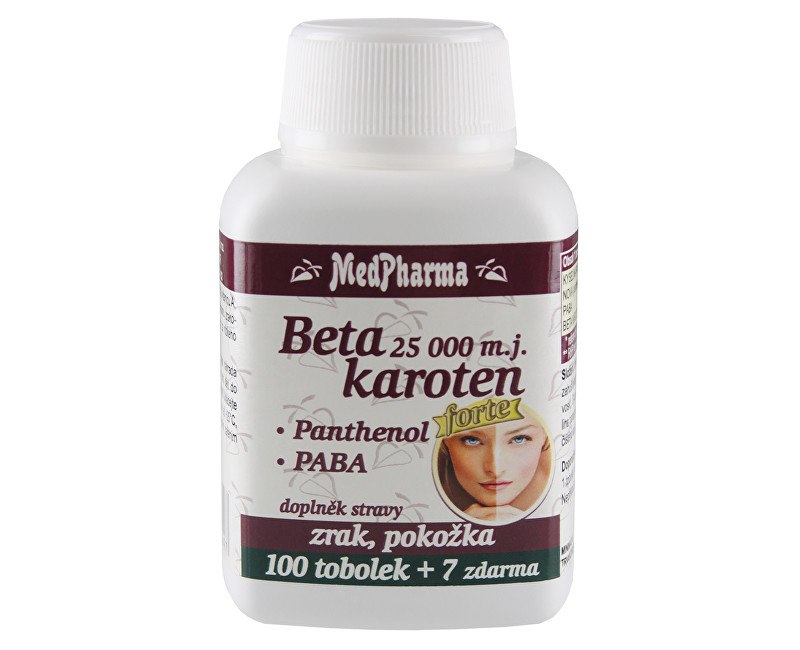 MedPharma Beta karoten 25 000 m.j. + panthenol + PABA 107 tob.