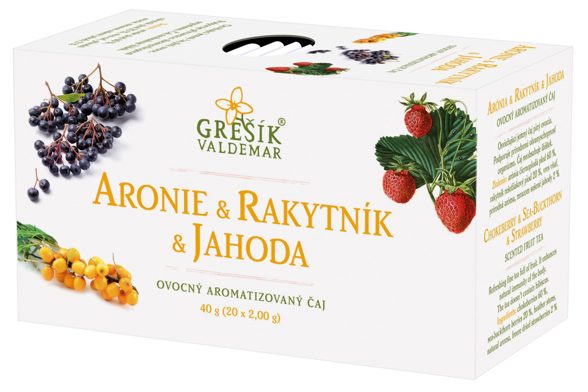 Grešík Aronie & Rakytník & Jahoda ovocný čaj n.s. 20x2g