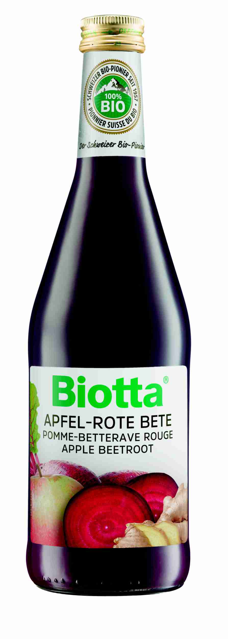 Biotta Bio Jablko-Červená řepa směs šťáv se zázvorem 500 ml