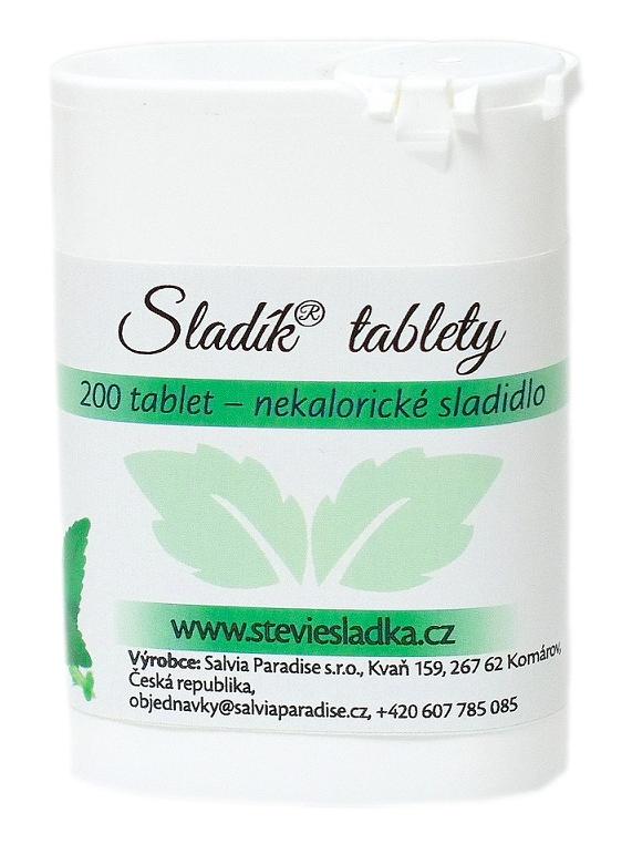 Salvia Paradise Sladík sladidlo - stévie sladká tablety Balení: 200 ks