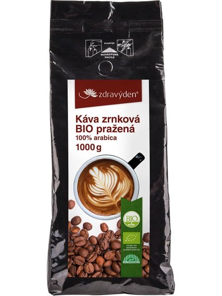 ZdravýDen® BIO Káva zrnková pražená Balení: 1000 g